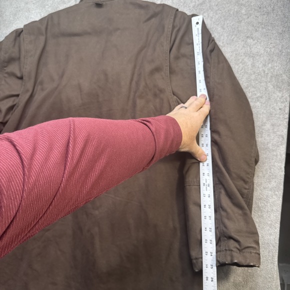 Big Smith mens brown canvas work chore jacket utility pockets‎ lined 2XL - Picture 12 of 14